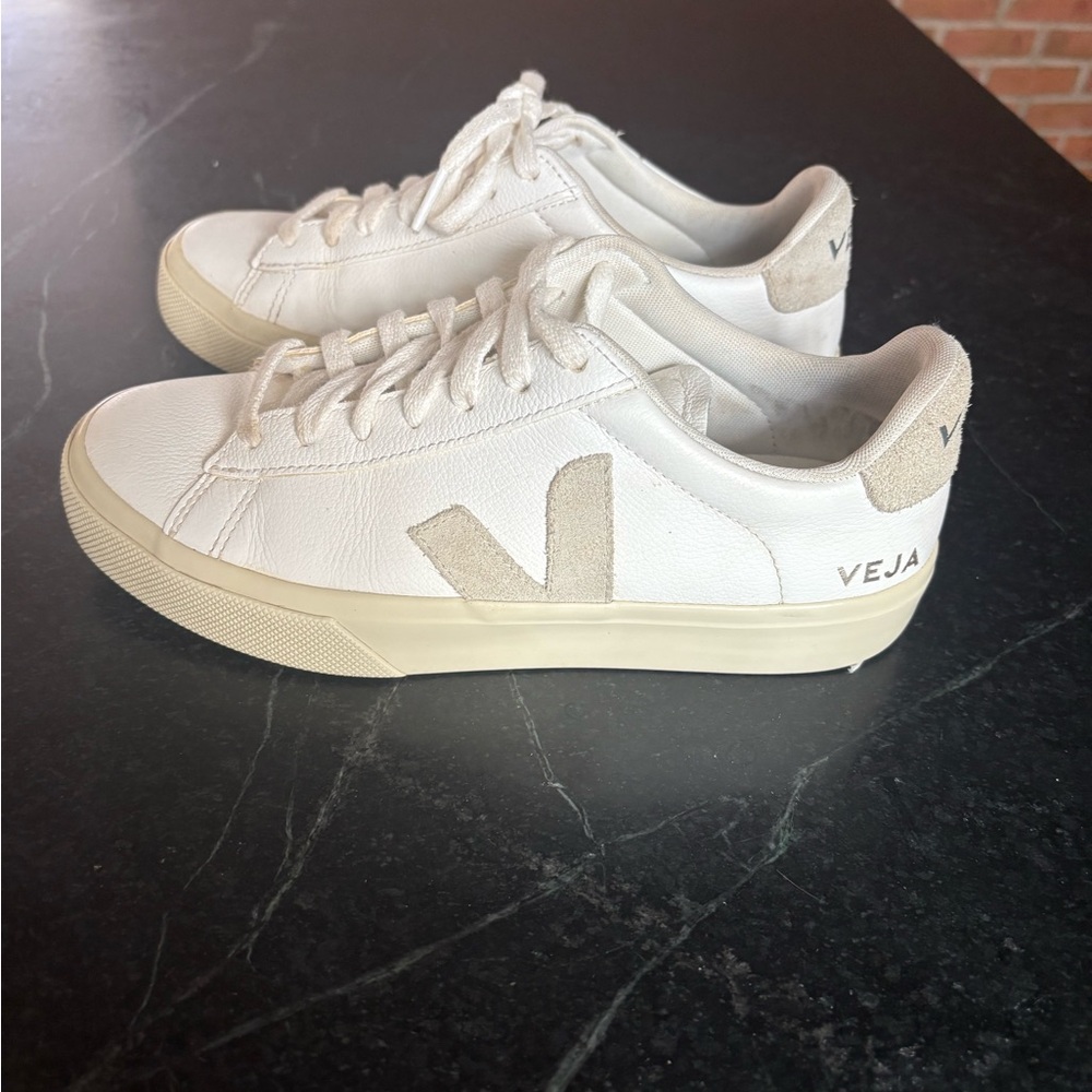 Veja Campo Women's Cream and White Sneakers. Great used condition!